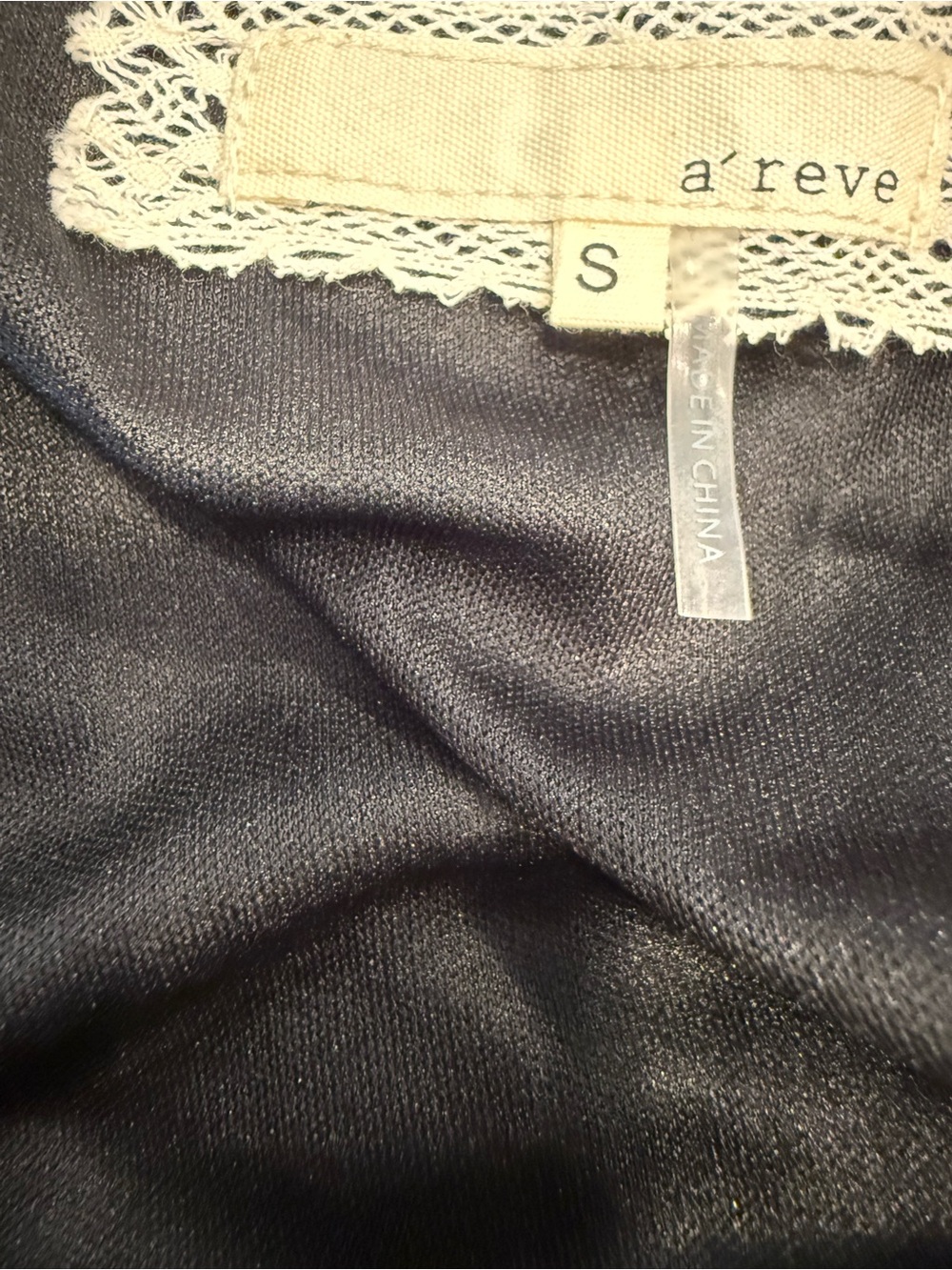a’reve floral lace midi dress cream black white tank dress lining SZ SM - Picture 14 of 16